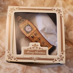 Gold and Silver Big Ben Ornament